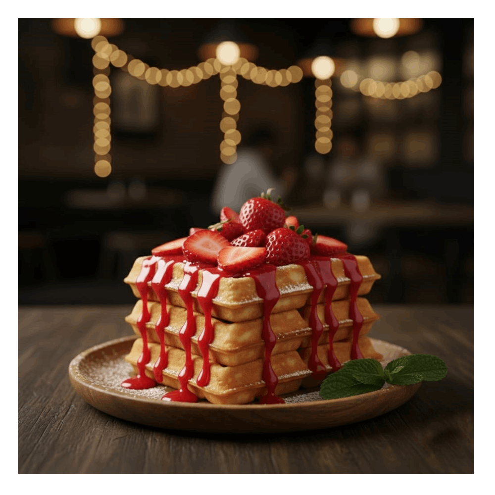 حلويات وافل فراولة