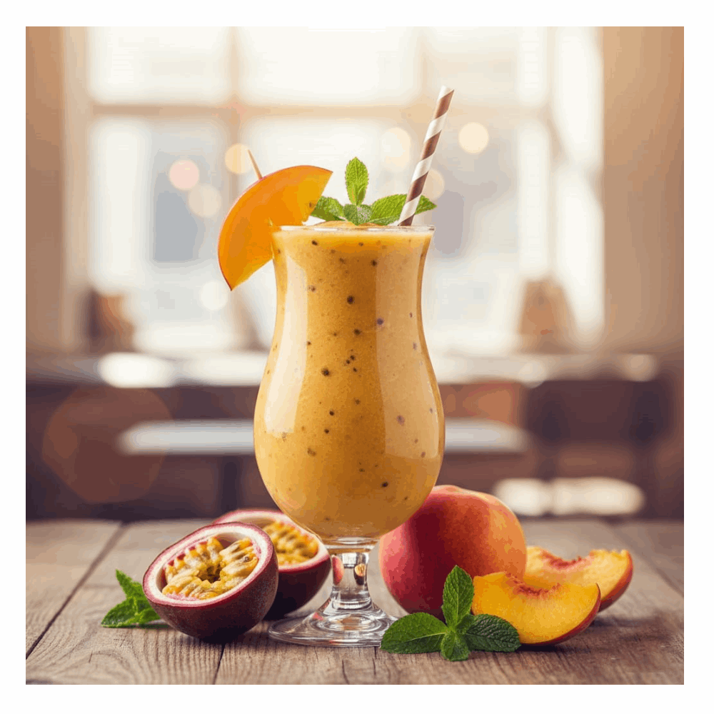 عصير كوكتيل طبيعي خوخ باشون