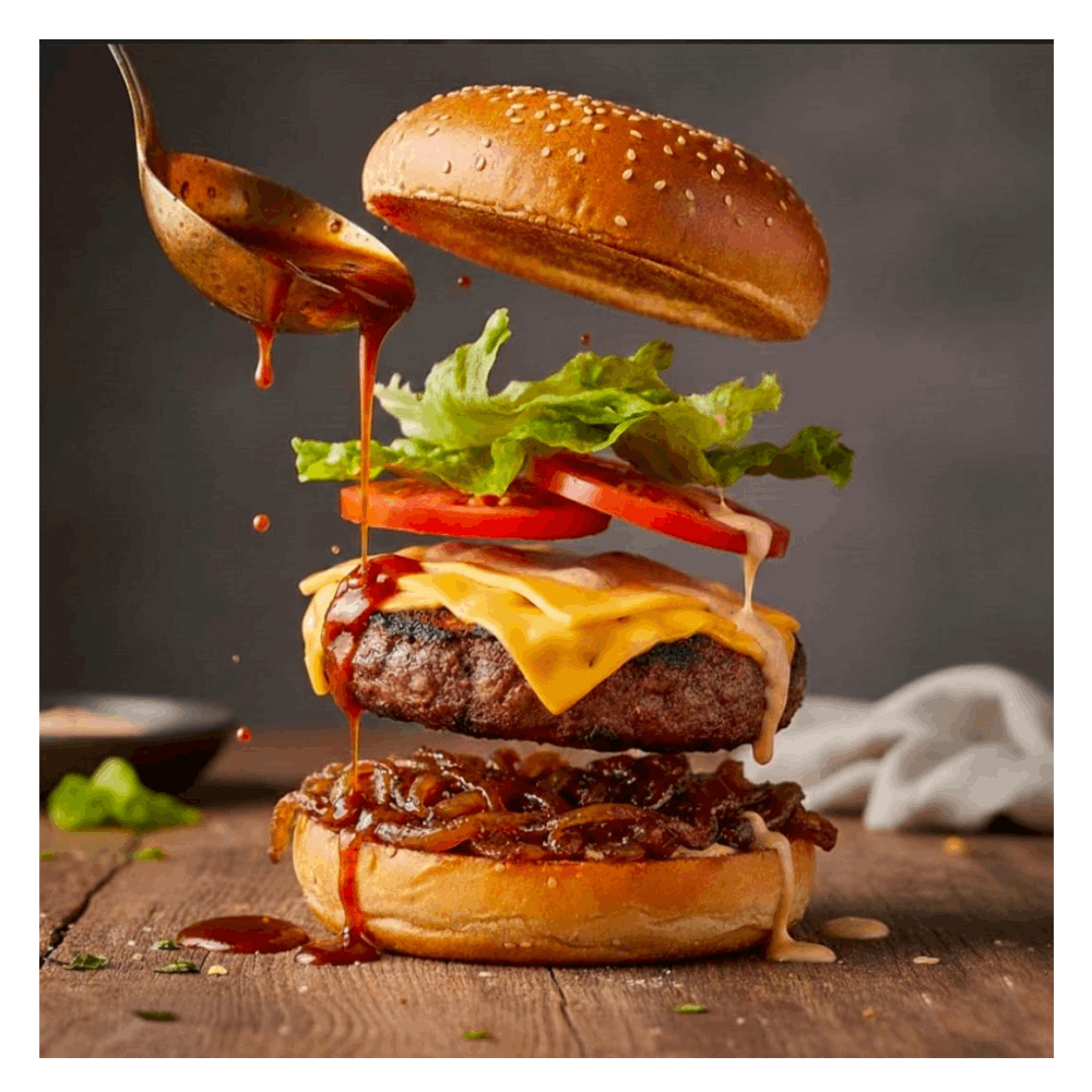 ساندويتش برجر بيف سنجل بالجبنة